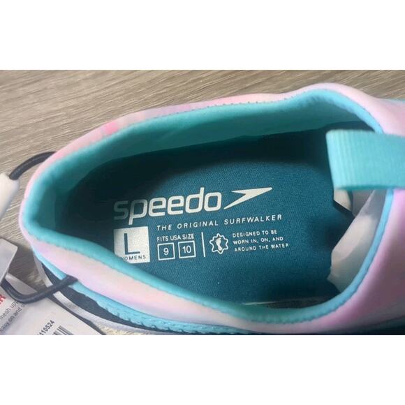 NEW ~ ADULT Large (9-10) ~ Speedo Water Shoes ~GRAY PINK TURQUOISE Beautiful! - Picture 4 of 13